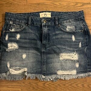 We the Free distressed Jean skirt